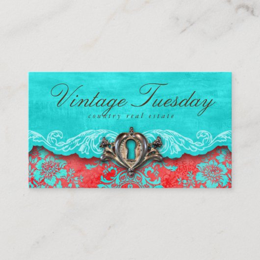 vastgoedmakelaar Antiek slot Visitekaartje (Voorkant)