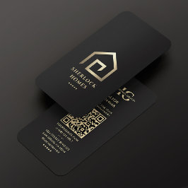 Vastgoedmakelaar Black Faux Gold House Visitekaartje