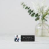 Vastgoedmakelaar Black & White Bordered Kaart Mini Visitekaartje (Staand voorkant)