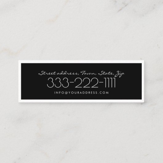 Vastgoedmakelaar Black & White Bordered Kaart Mini Visitekaartje (Achterkant)