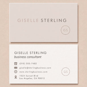 Vastgoedmakelaar Blush Pink Minimalistische Luxe Visitekaartje