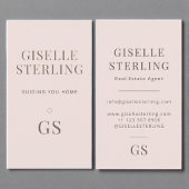Vastgoedmakelaar Blush Pink Monogram Minimalist Visitekaartje