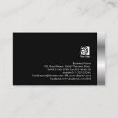 Vastgoedmakelaar Bold Dark Chrome Visitekaartje (Achterkant)