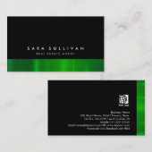 Vastgoedmakelaar Bold Green Metal Visitekaartje (Voorkant / Achterkant)