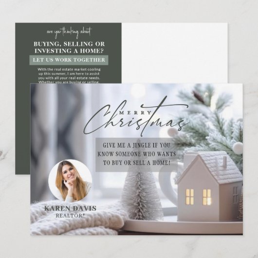 Vastgoedmakelaar Christmas Holiday Briefkaart (Voorkant / Achterkant)