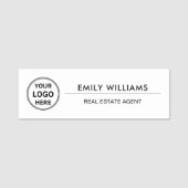 Vastgoedmakelaar Custom Logo White Naamplaatje (Voorkant)