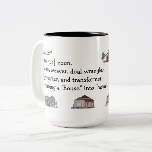 Vastgoedmakelaar 'definitie' Mok (Voorkant links)
