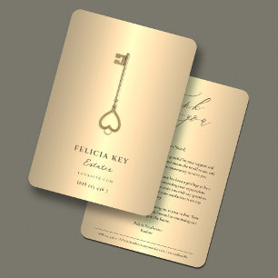 Vastgoedmakelaar Faux Gold Dankbaar Waardering Bedankkaart