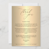 Vastgoedmakelaar Faux Gold Dankbaar Waardering Bedankkaart (Achterkant)