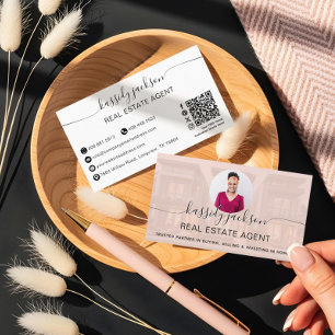 Vastgoedmakelaar Foto QR Code Script Luxe Visitekaartje