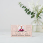 Vastgoedmakelaar Foto QR Code Script Luxe Visitekaartje (Staand voorkant)
