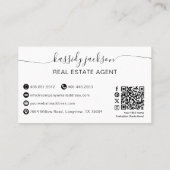 Vastgoedmakelaar Foto QR Code Script Luxe Visitekaartje (Achterkant)
