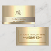 Vastgoedmakelaar Glitter House Roof Gold Visitekaartje (Voorkant / Achterkant)