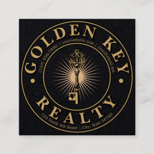 Vastgoedmakelaar Golden Key Vierkante Visitekaartje