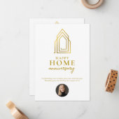 Vastgoedmakelaar Happy Home Jubileum Gold Notitiekaartje (Voorkant / Achterkant in situ)