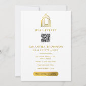 Vastgoedmakelaar Happy Home Jubileum Gold Notitiekaartje (Achterkant)