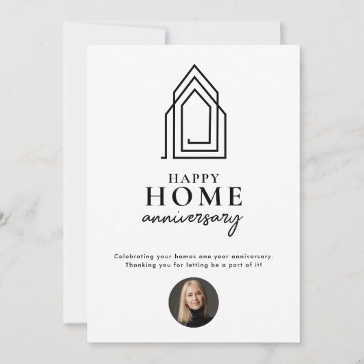 Vastgoedmakelaar Happy Home Jubileum Modern Notitiekaartje (Voorkant)