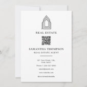 Vastgoedmakelaar Happy Home Jubileum Modern Notitiekaartje (Achterkant)