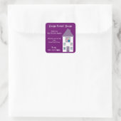 Vastgoedmakelaar Home Sweet Home Vierkante Sticker (Tas)