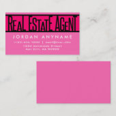 Vastgoedmakelaar Hot Pink Visitekaartje (Voorkant / Achterkant)