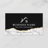 Vastgoedmakelaar House Logo Modern Gold Marble Visitekaartje (Voorkant)