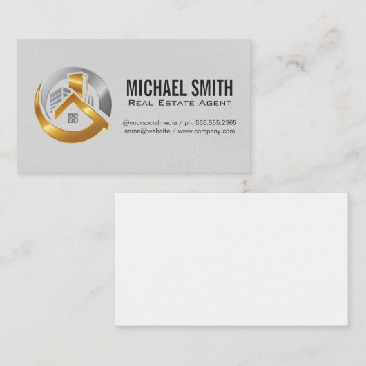 Vastgoedmakelaar House Logo Visitekaartje (Voorkant / Achterkant)