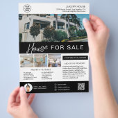 Vastgoedmakelaar Huis te koop Aangepaste Logo QR Flyer (Hand)