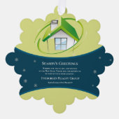 Vastgoedmakelaar Kerstgroet Keepsake Ornament Kaart (Voorkant)