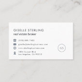 Vastgoedmakelaar Luxe Navy Blue Modern Elegant Visitekaartje (Achterkant)