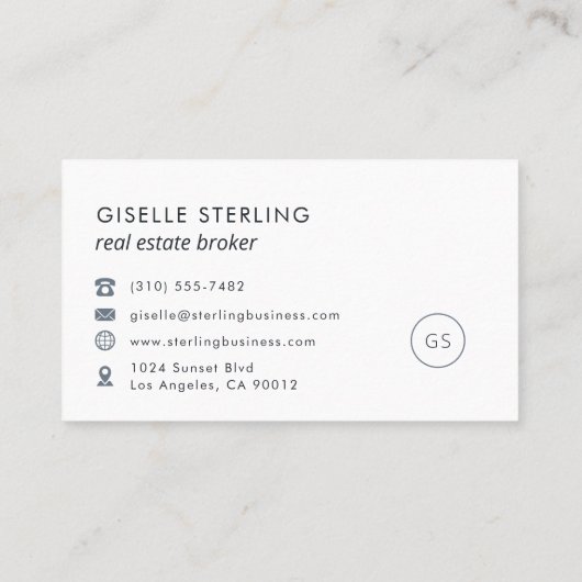 Vastgoedmakelaar Luxe Navy Blue Modern Elegant Visitekaartje (Achterkant)