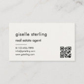 Vastgoedmakelaar Luxury QR Code Monogram Visitekaartje (Achterkant)