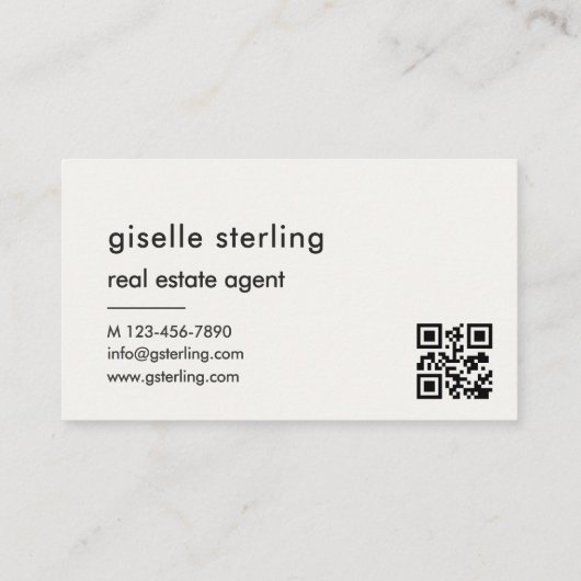 Vastgoedmakelaar Luxury QR Code Monogram Visitekaartje (Achterkant)