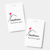 Vastgoedmakelaar makelaar bouw huis inaugu badge (Voor- en achterkant)