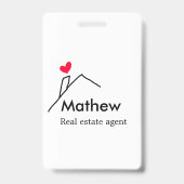 Vastgoedmakelaar makelaar bouw huis inaugu badge (Achterkant)
