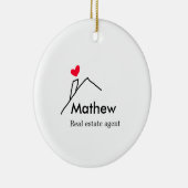 Vastgoedmakelaar makelaar bouw huis inaugu keramisch ornament (Rechts)