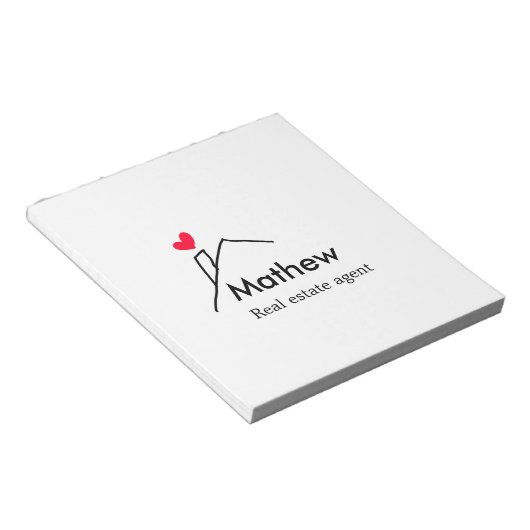 Vastgoedmakelaar makelaar bouw huis inaugu notitieblok (Schuin)