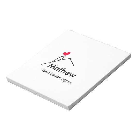 Vastgoedmakelaar makelaar bouw huis inaugu notitieblok (Linkerzijde)