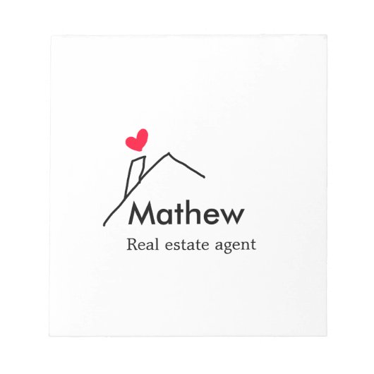 Vastgoedmakelaar makelaar bouw huis inaugu notitieblok (Voorkant)