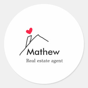 Vastgoedmakelaar makelaar bouw huis inaugu ronde sticker
