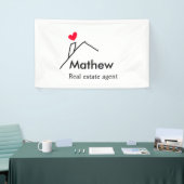 Vastgoedmakelaar makelaar bouw huis inaugu spandoek (Beurs)