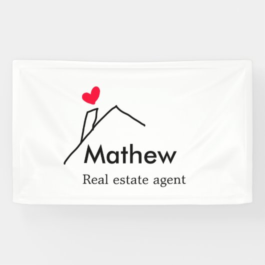 Vastgoedmakelaar makelaar bouw huis inaugu spandoek (Horizontaal)