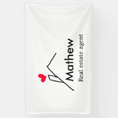 Vastgoedmakelaar makelaar bouw huis inaugu spandoek (Verticaal)