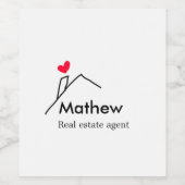 Vastgoedmakelaar makelaar bouw huis inaugu wijn etiket (Enkel label)