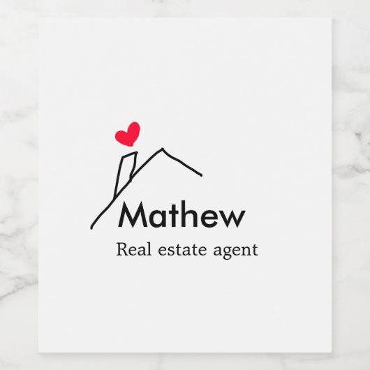 Vastgoedmakelaar makelaar bouw huis inaugu wijn etiket (Enkel label)