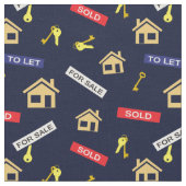 Vastgoedmakelaar makelaar makelaarspatroon op Navy Stof (Close Up)