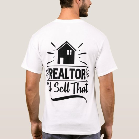 Vastgoedmakelaar Mannen Basic T-Shirt (Achterkant)