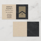 Vastgoedmakelaar | Marmer | Leren Visitekaartje (Voorkant / Achterkant)