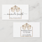 Vastgoedmakelaar met huisraad voor goudwinning visitekaartje (Voorkant / Achterkant)