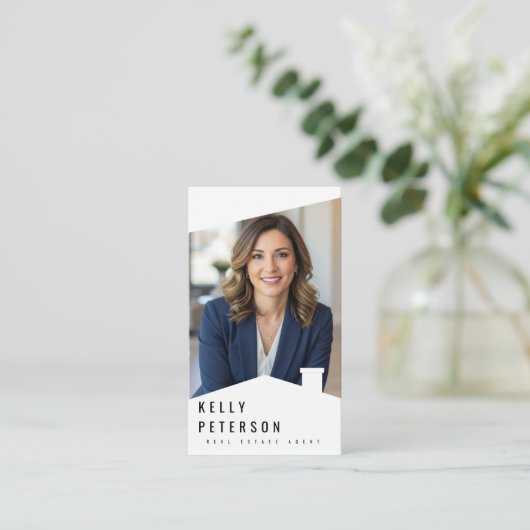 Vastgoedmakelaar Minimalistisch Visitekaartje (Staand voorkant)