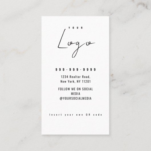 Vastgoedmakelaar Minimalistisch Visitekaartje (Achterkant)